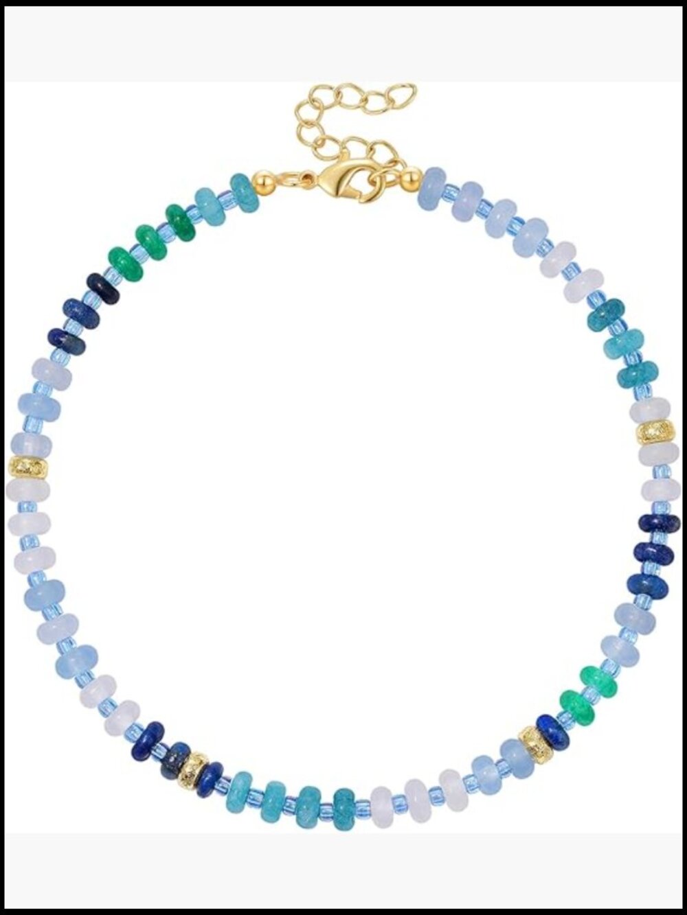 Beaded Ankle Bracelet Bohemian Natural Gemstone Anklet Handmade Summer Jewelry